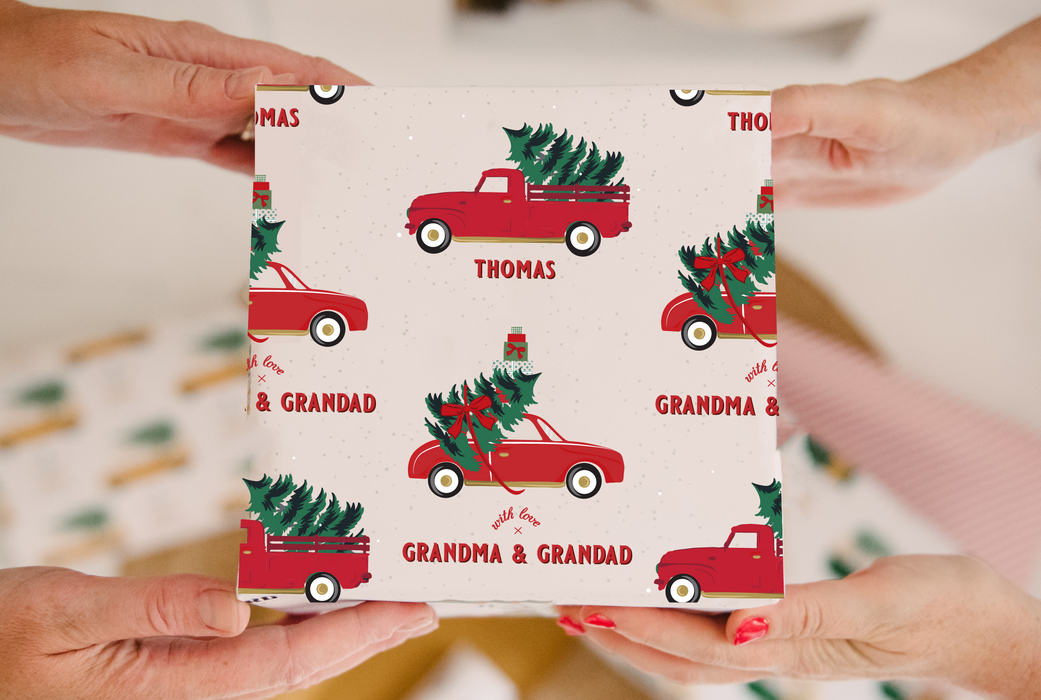 Personalised Driving Home Christmas Wrapping Paper