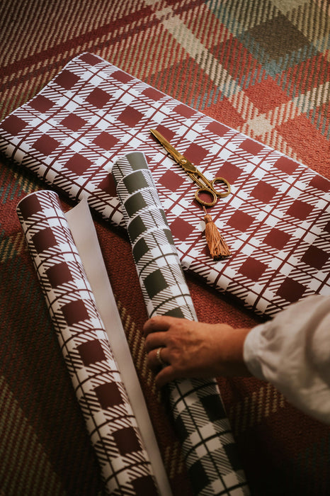 Traditional Farmhouse Check Wrapping Paper Collection