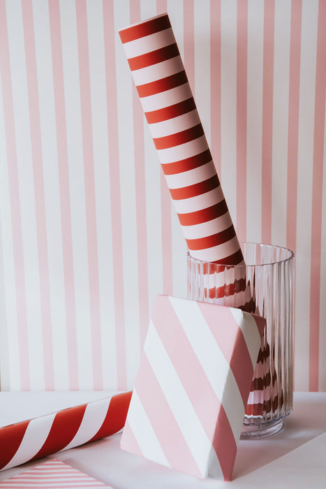 Valentine's Candy Stripe Wrapping Paper