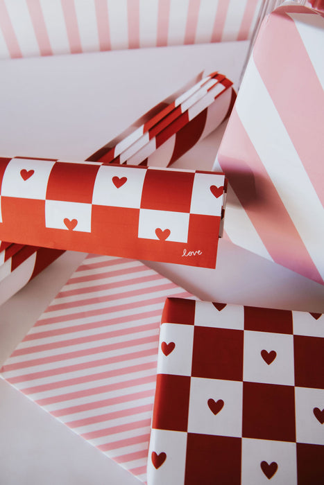 Valentine's Checkerboard Wrapping Paper