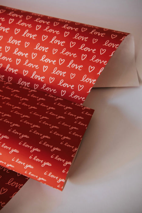 Valentine's Love Script Wrapping Paper