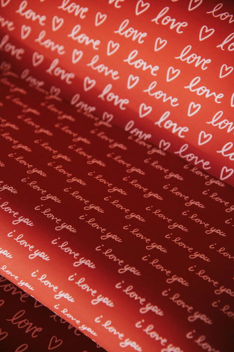 Valentine's Love Script Wrapping Paper