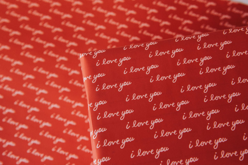 Valentine's Love Script Wrapping Paper