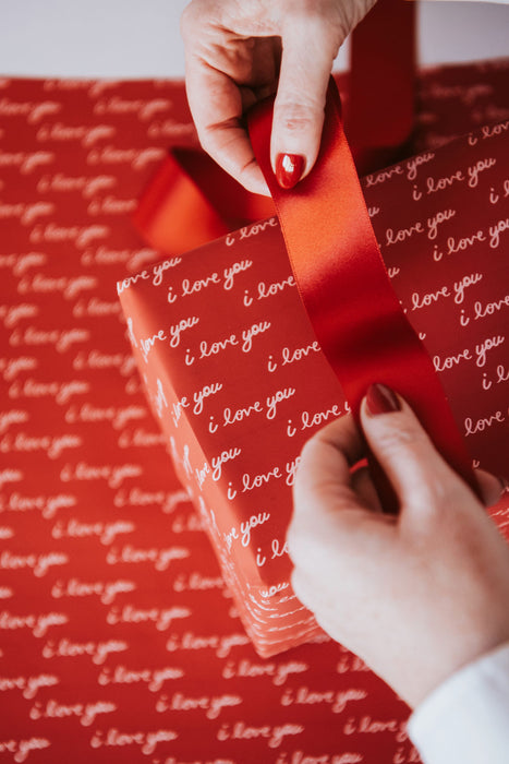 Valentine's Love Script Wrapping Paper