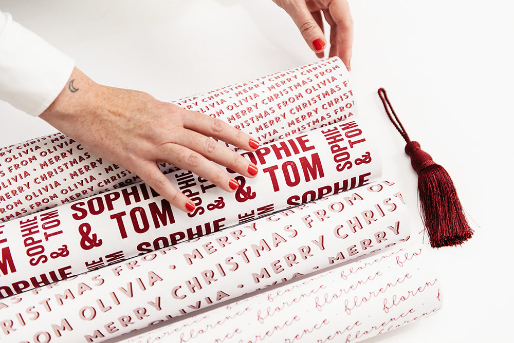 Personalised Letterpress Stamp Wrapping Paper
