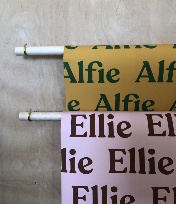 Retro Typographic Wrapping Paper