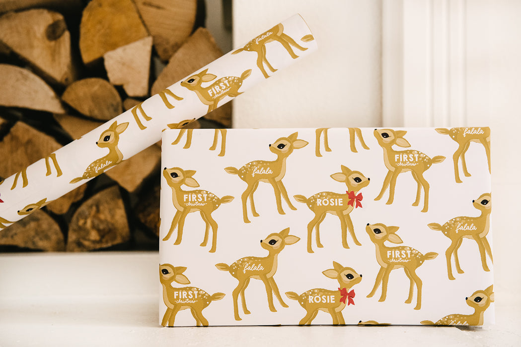 Personalised Christmas Bambi Wrapping Paper