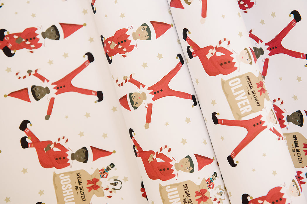 Personalised Little Elf Wrapping Paper