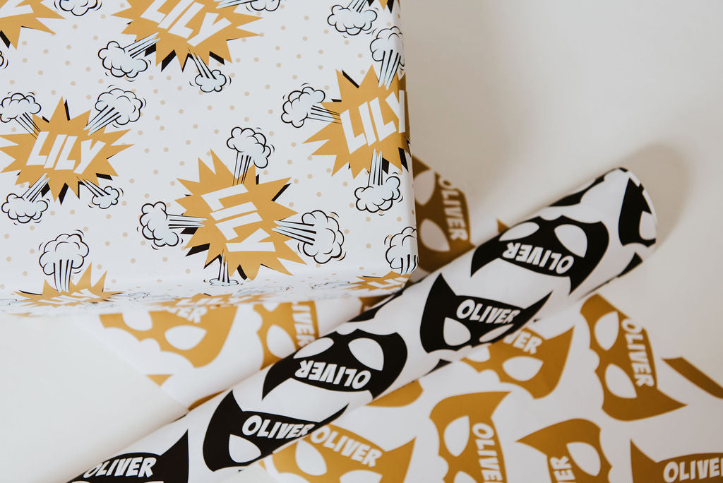 Personalised Super Hero Wrapping Paper