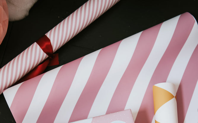 Pink Candy Stripe Wrapping Paper